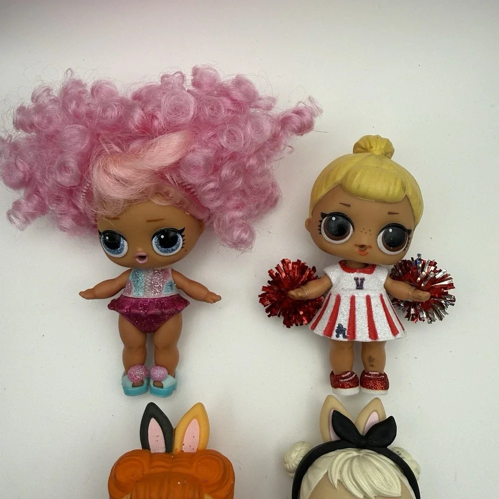 LOL Surprise dolls & Animals Lot of 4 with accessories. -‎ Cheer Pink Hair Bow